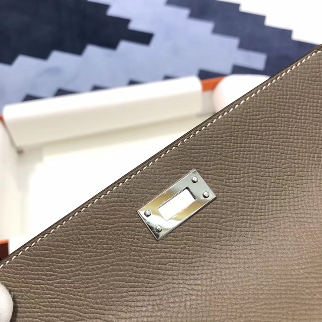 エルメス ケリーウォレットロング エトゥープ ヴォーエプソン シルバー金具
