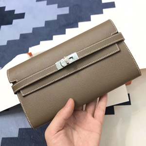 エルメス ケリーウォレットロング エトゥープ ヴォーエプソン シルバー金具