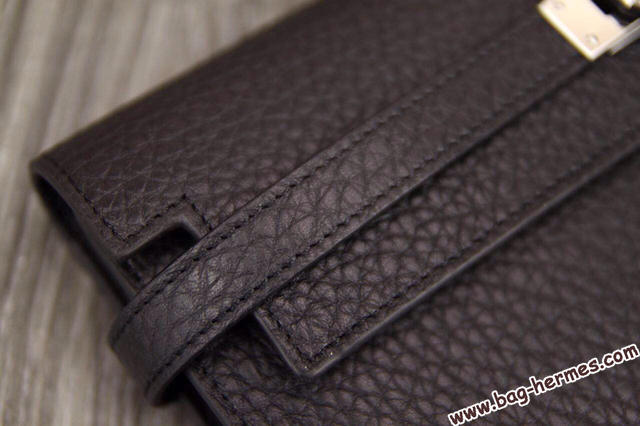 エルメス ケリーウォレットロング ブラック トリヨン シルバー金具