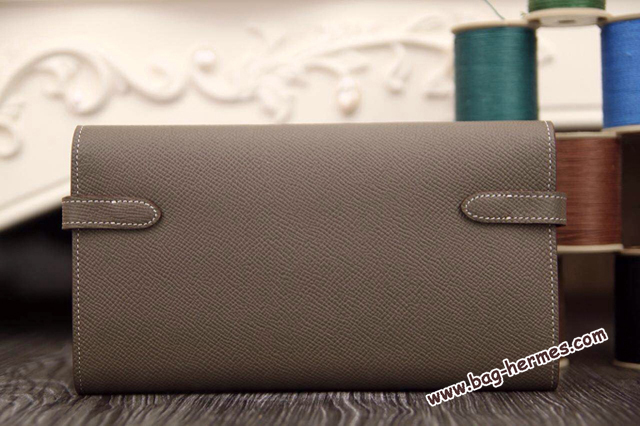 エルメス ケリーウォレットロング エトゥープ ヴォーエプソン シルバー金具