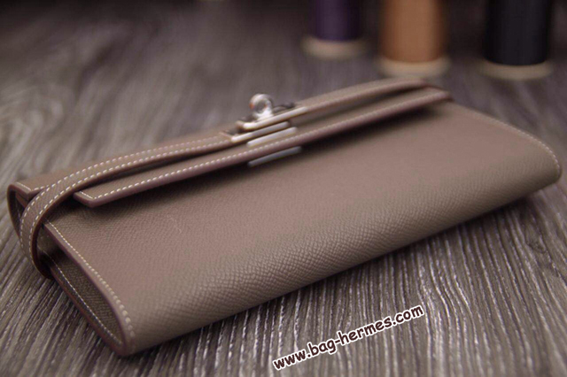 エルメス ケリーウォレットロング エトゥープ ヴォーエプソン シルバー金具