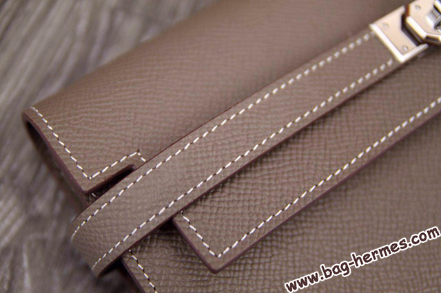 エルメス ケリーウォレットロング エトゥープ ヴォーエプソン シルバー金具