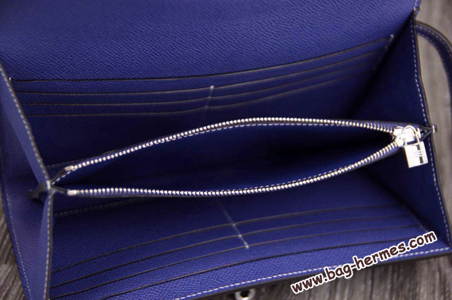 エルメス ケリーウォレットロング ブルーエレクトリック ヴォーエプソン シルバー金具