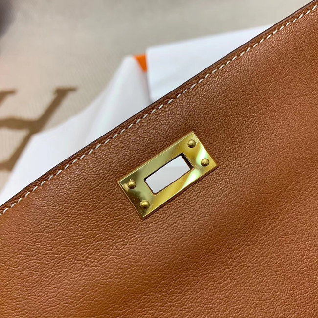 エルメス ケリーウォレットロング ゴールド シェブルミゾル ゴールド金具