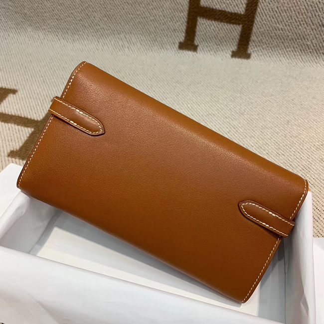 エルメス ケリーウォレットロング ゴールド シェブルミゾル ゴールド金具