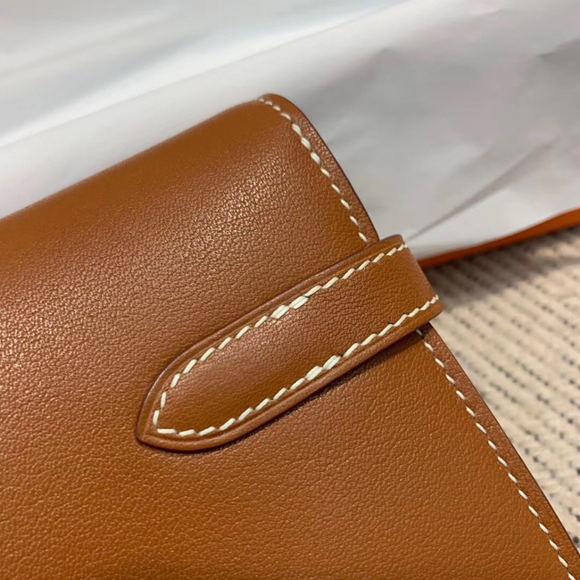 エルメス ケリーウォレットロング ゴールド シェブルミゾル ゴールド金具