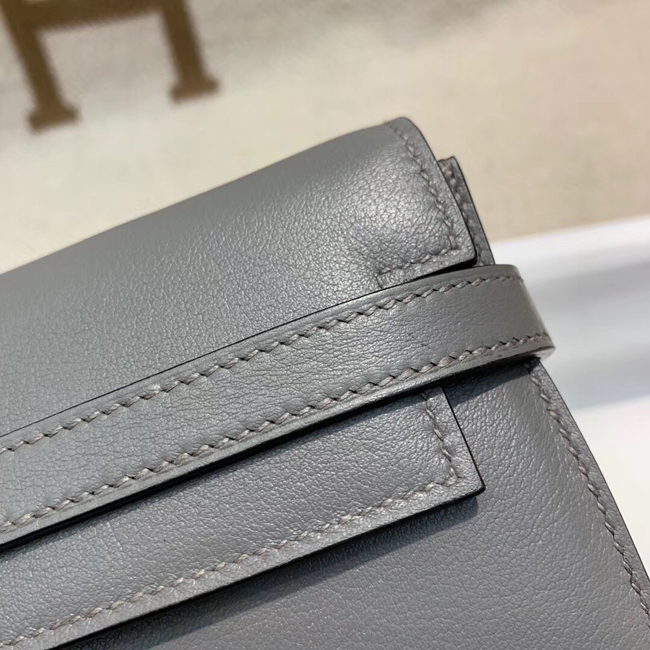 エルメス ケリーウォレットロング エタン シェブルミゾル ゴールド金具