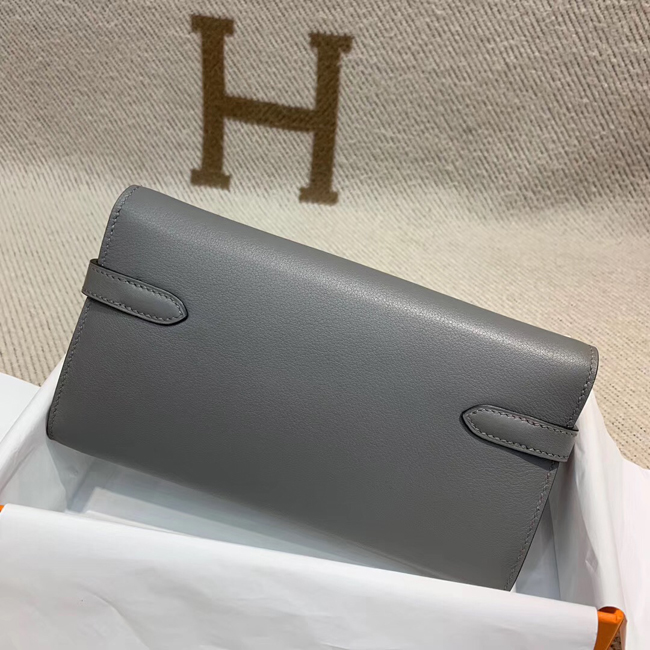 エルメス ケリーウォレットロング エタン シェブルミゾル ゴールド金具