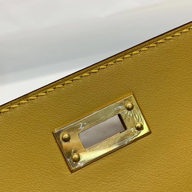 エルメス ケリーウォレットロング ムタード シェブルミゾル ゴールド金具