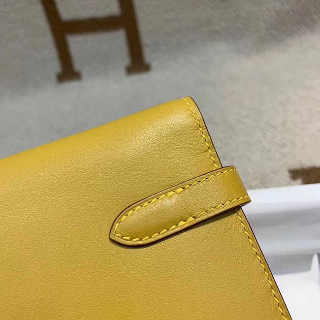 エルメス ケリーウォレットロング ムタード シェブルミゾル ゴールド金具