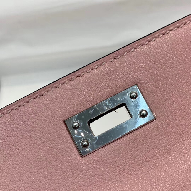 エルメス ケリーウォレットロング ピンク シェブルミゾル シルバー金具