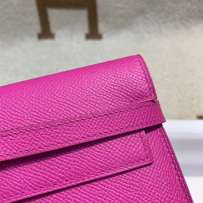 エルメス ケリーウォレットロング マグノリア ヴォーエプソン ゴールド金具