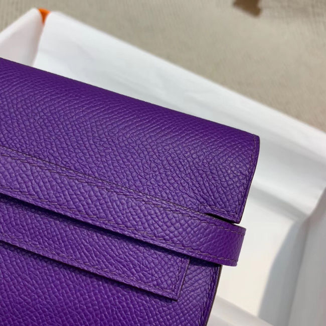 エルメス ケリーウォレットロング アイリス ヴォーエプソン ゴールド金具