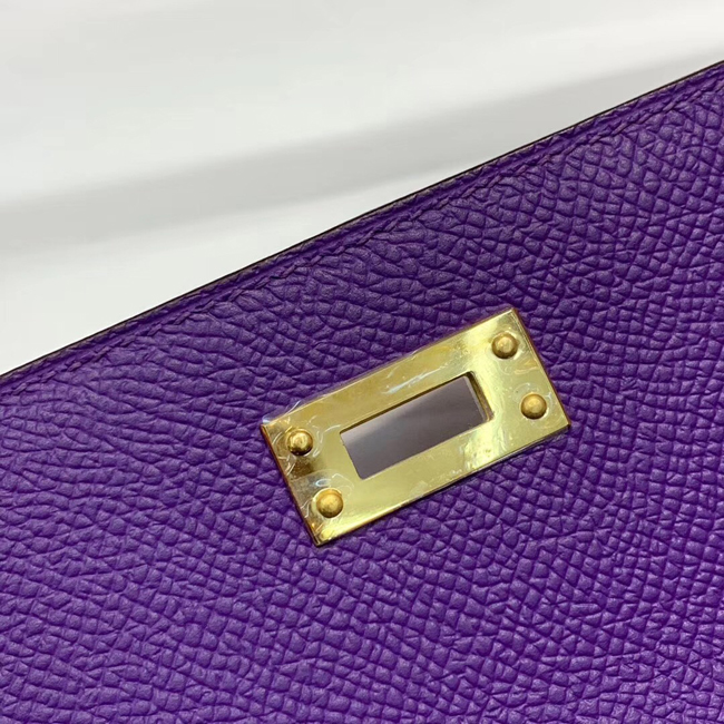 エルメス ケリーウォレットロング アイリス ヴォーエプソン ゴールド金具
