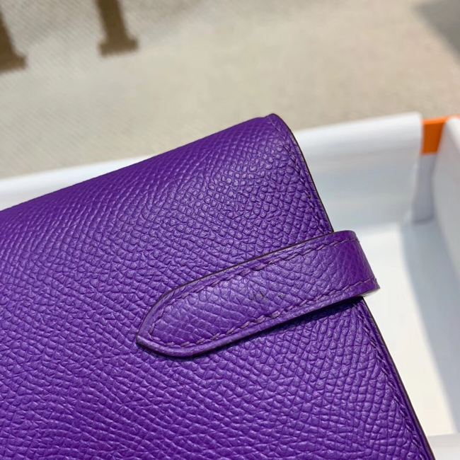 エルメス ケリーウォレットロング アイリス ヴォーエプソン ゴールド金具