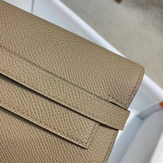 エルメス ケリーウォレットロング トープ ヴォーエプソン ゴールド金具