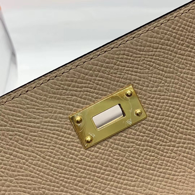 エルメス ケリーウォレットロング トープ ヴォーエプソン ゴールド金具