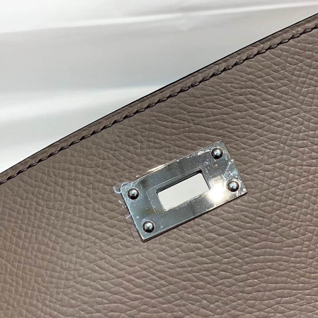 エルメス ケリーウォレットロング グリアスファルト ヴォーエプソン シルバー金具