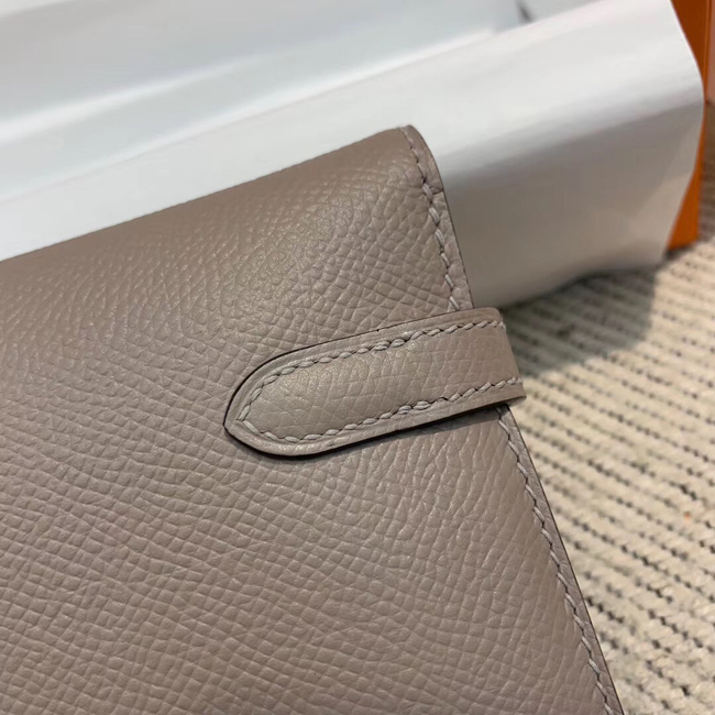 エルメス ケリーウォレットロング グリアスファルト ヴォーエプソン シルバー金具