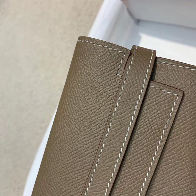 エルメス ケリーウォレットロング エトゥープ ヴォーエプソン ゴールド金具