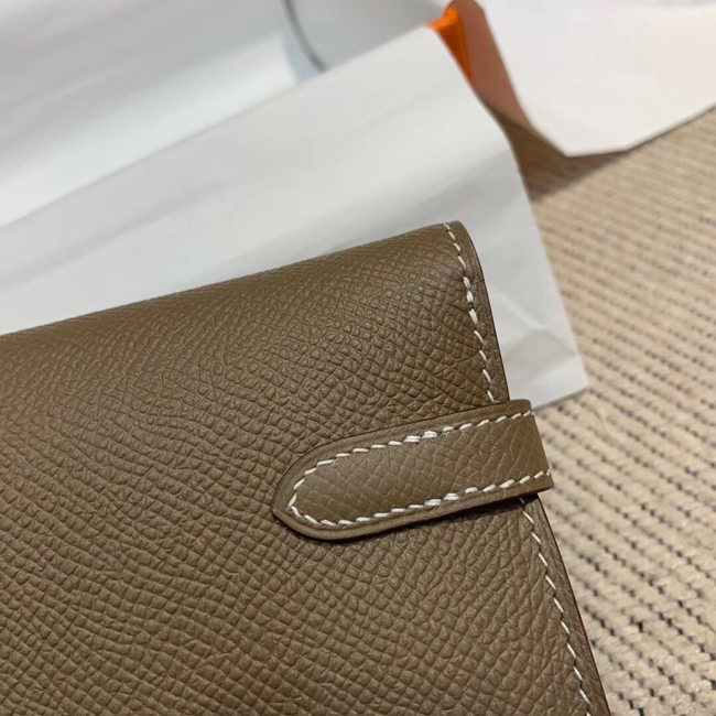 エルメス ケリーウォレットロング エトゥープ ヴォーエプソン ゴールド金具