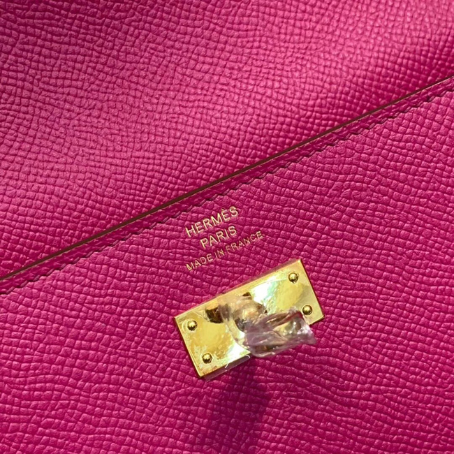 エルメス ケリーウォレットロング ローズパープル ヴォーエプソン ゴールド金具