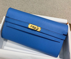 エルメス ケリーウォレットロング ミコノス ヴォーエプソン ゴールド金具