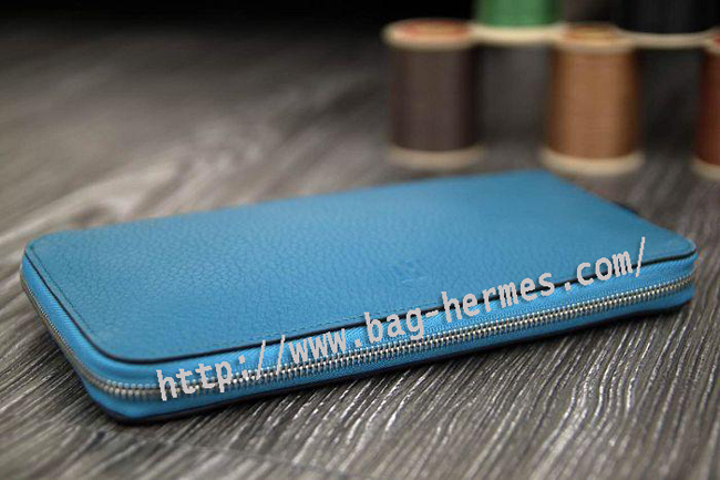 エルメス アザップロング ブルーラン トゴ シルバー金具