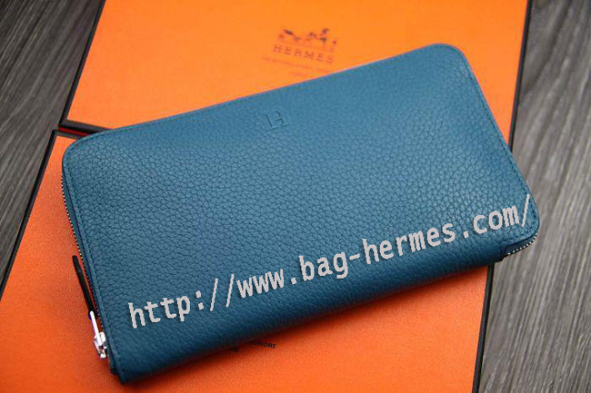 エルメス アザップロング ブルーラン トゴ シルバー金具