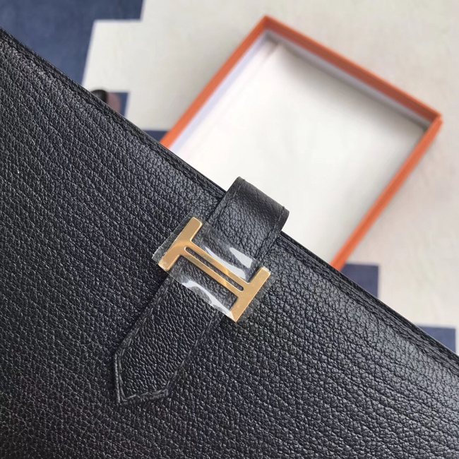 エルメス ベアンスフレ ブラック シェブルミゾル ゴールド金具