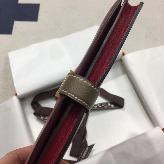 エルメス ベアンスフレ ルビー/エトゥープ ヴォーエプソン ゴールド金具
