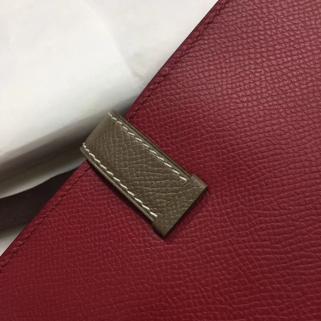 エルメス ベアンスフレ ルビー/エトゥープ ヴォーエプソン ゴールド金具
