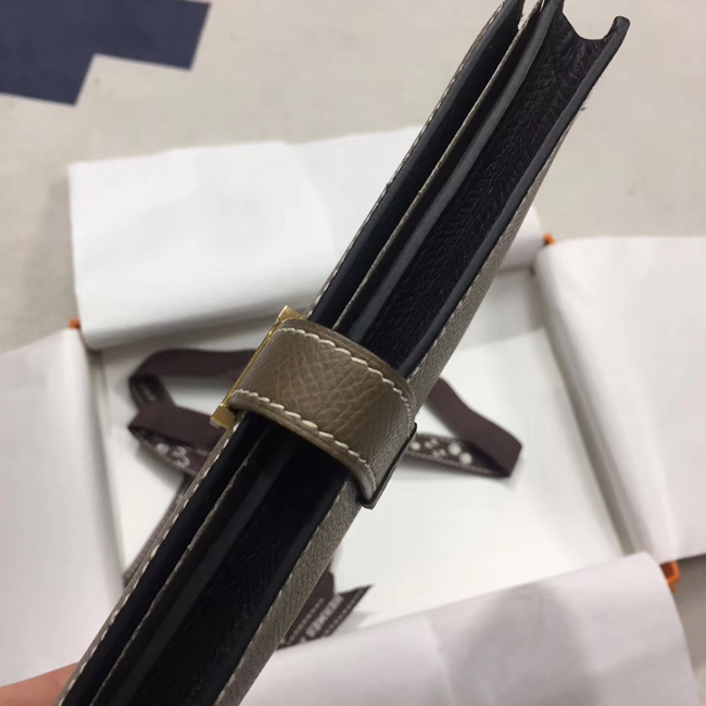 エルメス ベアンスフレ エトゥープ/ブラック ヴォーエプソン ゴールド金具