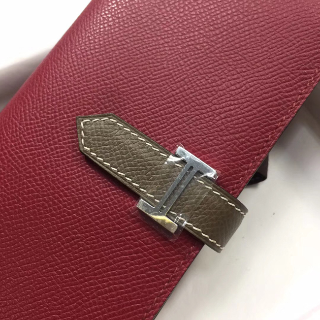 エルメス ベアンスフレ ルビー/エトゥープ ヴォーエプソン シルバー金具