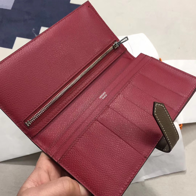 エルメス ベアンスフレ ルビー/エトゥープ ヴォーエプソン シルバー金具