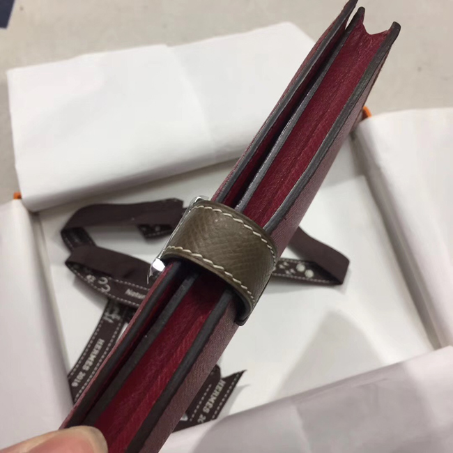 エルメス ベアンスフレ ルビー/エトゥープ ヴォーエプソン シルバー金具