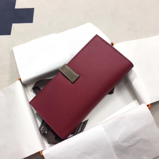 エルメス ベアンスフレ ルビー/エトゥープ ヴォーエプソン シルバー金具