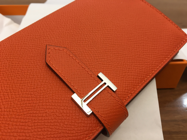 エルメス ベアンスフレ オレンジ ヴォーエプソン シルバー金具