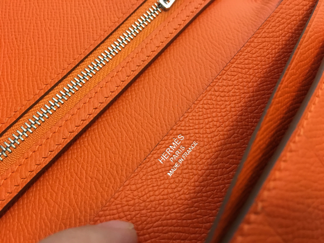 エルメス ベアンスフレ オレンジ ヴォーエプソン シルバー金具