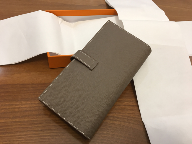 エルメス ベアンスフレ エトゥープ ヴォーエプソン シルバー金具