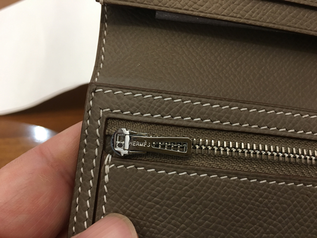 エルメス ベアンスフレ エトゥープ ヴォーエプソン シルバー金具