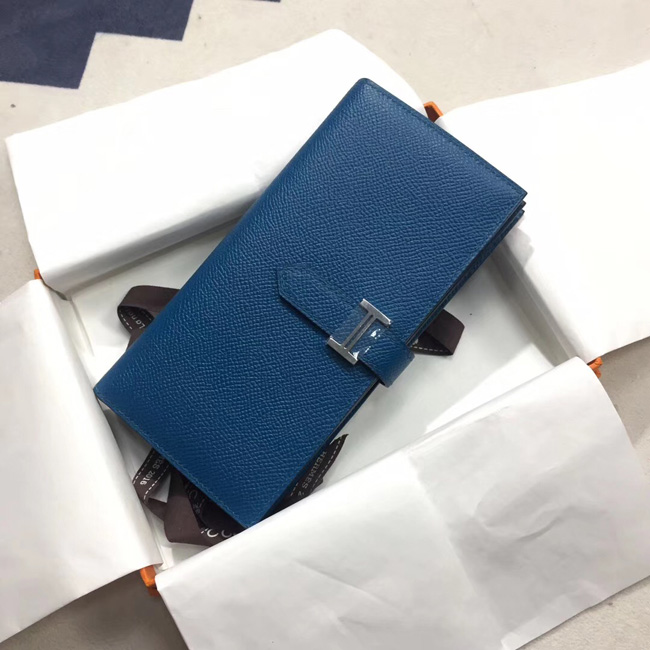 エルメス ベアンスフレ ブルードマルト ヴォーエプソン シルバー金具
