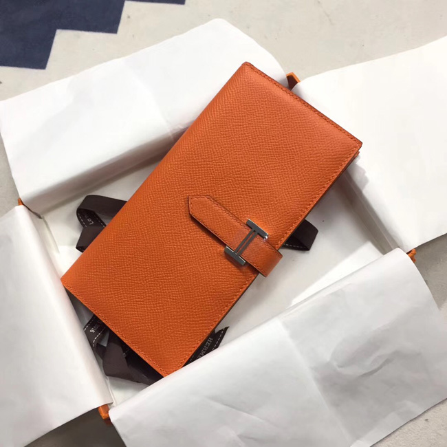 エルメス ベアンスフレ オレンジ ヴォーエプソン シルバー金具