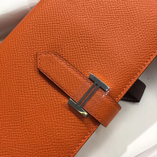 エルメス ベアンスフレ オレンジ ヴォーエプソン シルバー金具