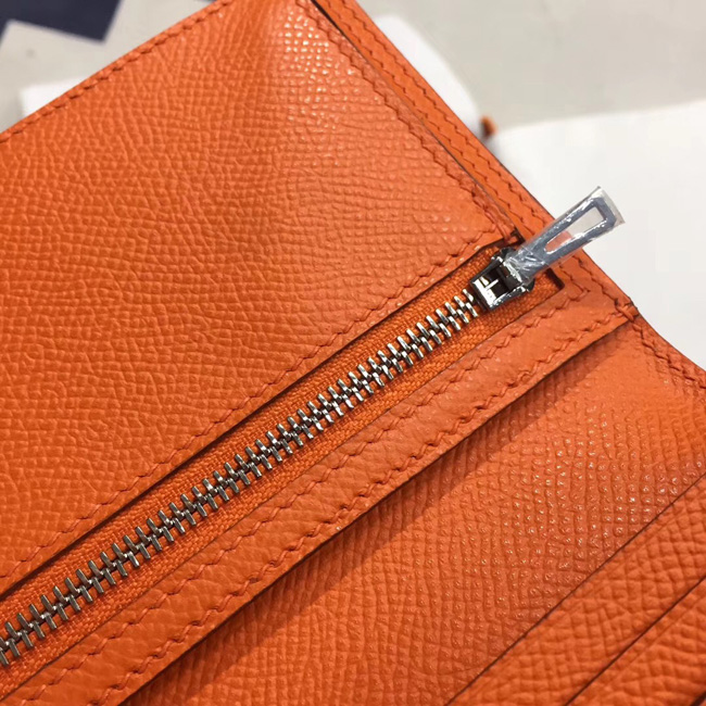 エルメス ベアンスフレ オレンジ ヴォーエプソン シルバー金具