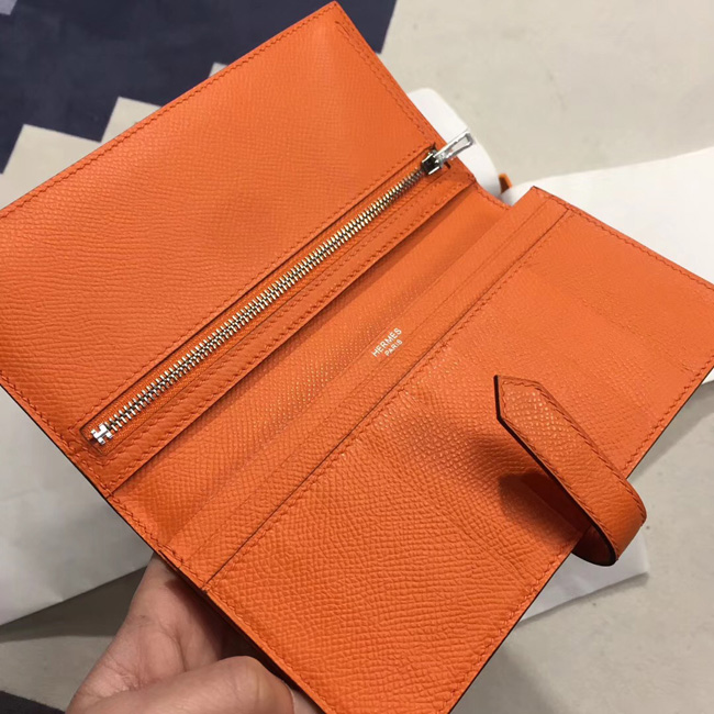 エルメス ベアンスフレ オレンジ ヴォーエプソン シルバー金具