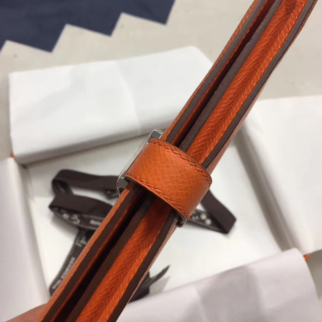 エルメス ベアンスフレ オレンジ ヴォーエプソン シルバー金具