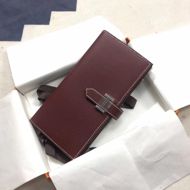 エルメス ベアンスフレ ボルドー ヴォーエプソン シルバー金具