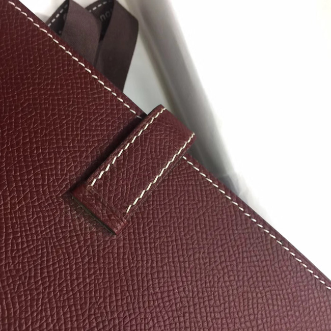 エルメス ベアンスフレ ボルドー ヴォーエプソン シルバー金具