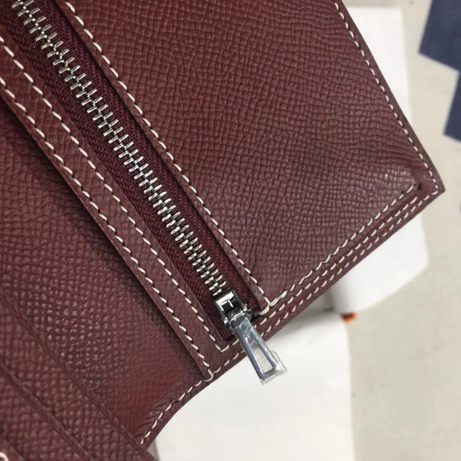 エルメス ベアンスフレ ボルドー ヴォーエプソン シルバー金具